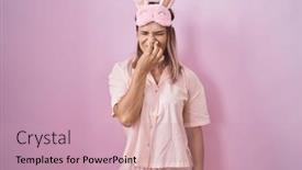  Presentation with breath - Presentation featuring blonde-caucasian-woman-wearing-sleep background and a  colored foreground