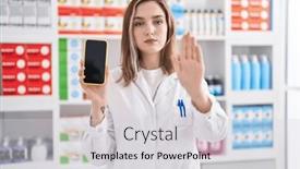  Presentation with defense - Presentation enhanced with blonde-caucasian-woman-working background and a light gray colored foreground