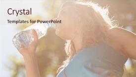  Presentation with benefits of drinking water - Cool new PPT layouts with blonde drinking from her water backdrop and a  colored foreground