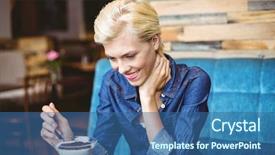  Presentation with recipe chocolate cafe - Presentation design consisting of blonde eating a creamy chocolate background and a ocean colored foreground