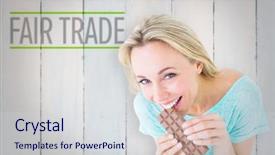  Presentation with snicker chocolate bar - Presentation design featuring blonde eating bar of chocolate background and a  colored foreground