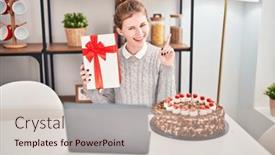  Presentation with idea - PPT layouts featuring blonde-gal-s-bright-idea and a soft green colored foreground