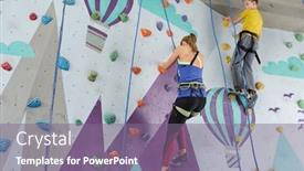  Presentation with rocks - Amazing presentation design having safety children child jumping - blonde girl and schoolboy grabbing backdrop and a violet colored foreground