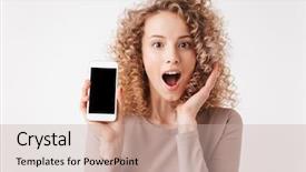  Presentation with blank - Presentation theme having blonde girl in dress showing background and a  colored foreground