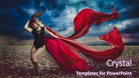  Presentation with wind - Presentation theme enhanced with cloth in the wind warrior background and a tawny brown colored foreground