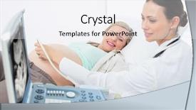  Presentation with pregnant - PPT theme having blonde having an ultrasound scan background and a white colored foreground