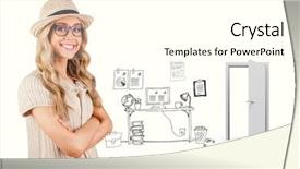  Presentation with calvary religious cross against - Amazing theme having blonde hipster with arms cross backdrop and a  colored foreground