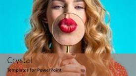  Presentation with blonde holds a magnifying glass - Slide deck having blonde-holds-a-magnifying-glass background and a red colored foreground