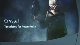  Presentation with raven - Cool new theme with blonde lady with a raven backdrop and a ocean colored foreground
