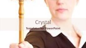  Presentation with judge gavel or law mallet - Cool new theme with blonde-lawyer-holds-a-judge backdrop and a lemonade colored foreground