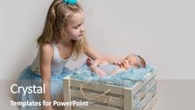  Presentation with princess - Presentation theme consisting of blonde little girl in princess background and a gray colored foreground