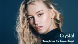  Presentation with natural cosmetic - Amazing theme having blonde long hair beauty backdrop and a navy blue colored foreground