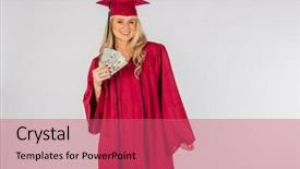  Presentation with post graduation - Cool new presentation with nurse graduate - gorgeous blonde model posing backdrop and a red colored foreground