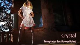  Presentation with baby birthday baloons - Cool new slide set with blonde model wearing a baby backdrop and a  colored foreground