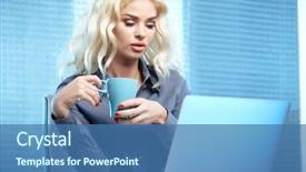  Presentation with pressure washing business proposal pre - PPT theme featuring blonde pretty business woman working background and a ocean colored foreground