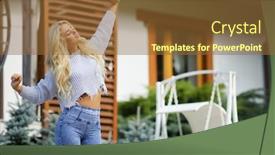  Presentation with house - Slide set enhanced with blonde-stretches-in-the-morning background and a tawny brown colored foreground