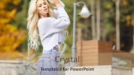  Presentation with house - Slide set featuring blonde-stretches-in-the-morning background and a coral colored foreground