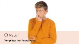  Presentation with yellow - Slides with blonde-teenager-boy-with-yellow background and a gold colored foreground