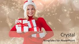  Presentation with festive - Cool new slides with stylist working in a beauty salon and a nice lady backdrop and a gray colored foreground.