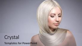  Presentation with long hair - PPT layouts enhanced with blonde with long healthy shiny background and a light gray colored foreground