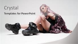  Presentation with hear - Beautiful PPT theme featuring blonde-with-toned-hear backdrop and a light gray colored foreground