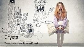  Presentation with woman in agriculture - Cool new theme with learn and lead leadership management backdrop and a light gray colored foreground