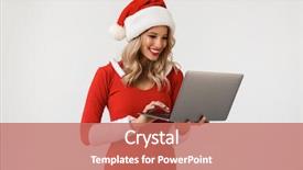  Presentation with lunar new year of the pig - Amazing PPT theme having blonde woman dressed in red backdrop and a coral colored foreground