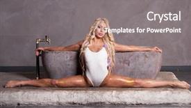  Presentation with sexy - Presentation design featuring blonde woman in white bathing background and a gray colored foreground