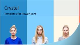  Presentation with vintage door nature - Beautiful presentation theme featuring blonde woman over vivid colorful backdrop and a  colored foreground