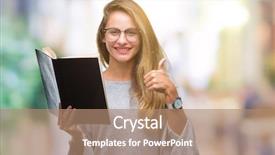  Presentation with reading - Beautiful presentation theme featuring blonde woman reading a book backdrop and a coral colored foreground