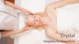  Presentation with scalp - PPT theme consisting of blonde woman receiving a scalp background and a lemonade colored foreground