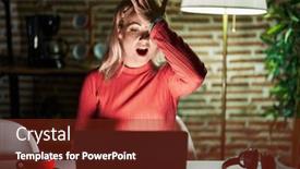  Presentation with memory - PPT layouts consisting of blonde-woman-using-laptop background and a  colored foreground