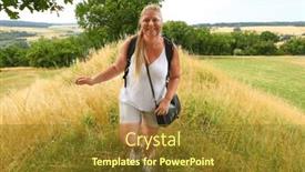  Presentation with celtic - Slide deck with blonde-woman-walking-through background and a tawny brown colored foreground