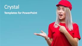  Presentation with sexy santa woman red - Theme featuring blonde woman wearing red hat background and a teal colored foreground