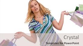  Presentation with paper bag vs plastic bags - Presentation enhanced with blonde-woman-with-few-bags background and a lemonade colored foreground