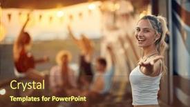  Presentation with weekend - Presentation design having blonde-woman-with-open-arms background and a tawny brown colored foreground