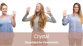  Presentation with black women support group - Slides enhanced with blonde women over isolated background background and a  colored foreground