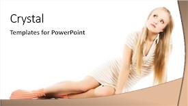  Presentation with vinyl - Colorful presentation enhanced with blondy night - blond girl laying on white backdrop and a  colored foreground