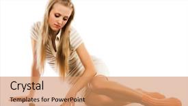  Presentation with vinyl - Beautiful presentation theme featuring blondy night - blond girl laying on white backdrop and a coral colored foreground