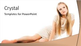 Presentation with vinyl - Presentation featuring blondy night - blond girl laying on white background and a white colored foreground