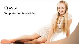  Presentation with vinyl - Presentation theme consisting of blondy night - blond girl laying on white background and a  colored foreground