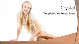  Presentation with vinyl - Presentation design enhanced with blondy night - blond girl laying on white background and a  colored foreground