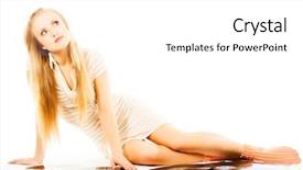  Presentation with vinyl - Slide deck with blondy night - blond girl laying on white background and a white colored foreground