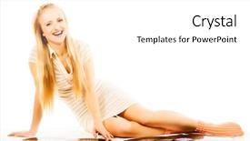  Presentation with vinyl - Slides consisting of blondy night - blond girl laying on white background and a white colored foreground