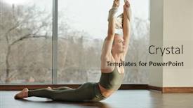  Presentation with effort - PPT layouts featuring blong-sportswoman-in-tracksuit-holding background and a mint green colored foreground