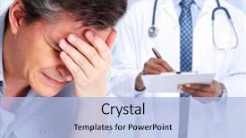  Presentation with migraine - Presentation design with blood - man having a migraine headache background and a light blue colored foreground