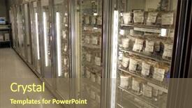  Presentation with refrigerator - Presentation theme with blood at blood bank background and a coral colored foreground