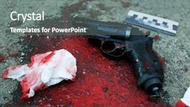  Presentation with murder blood - Audience pleasing presentation theme consisting of blood at crime scene backdrop and a gray colored foreground