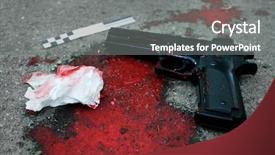  Presentation with murder blood - Presentation theme having blood at crime scene background and a gray colored foreground