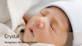  Presentation with blood - Beautiful presentation theme featuring newborn baby sleeping backdrop and a coral colored foreground